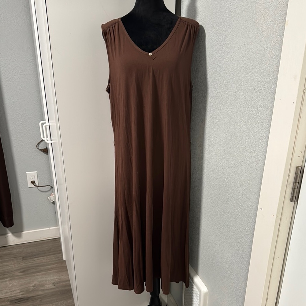 J. Jill Chocolate Brown Sleeveless Maxi Dress
